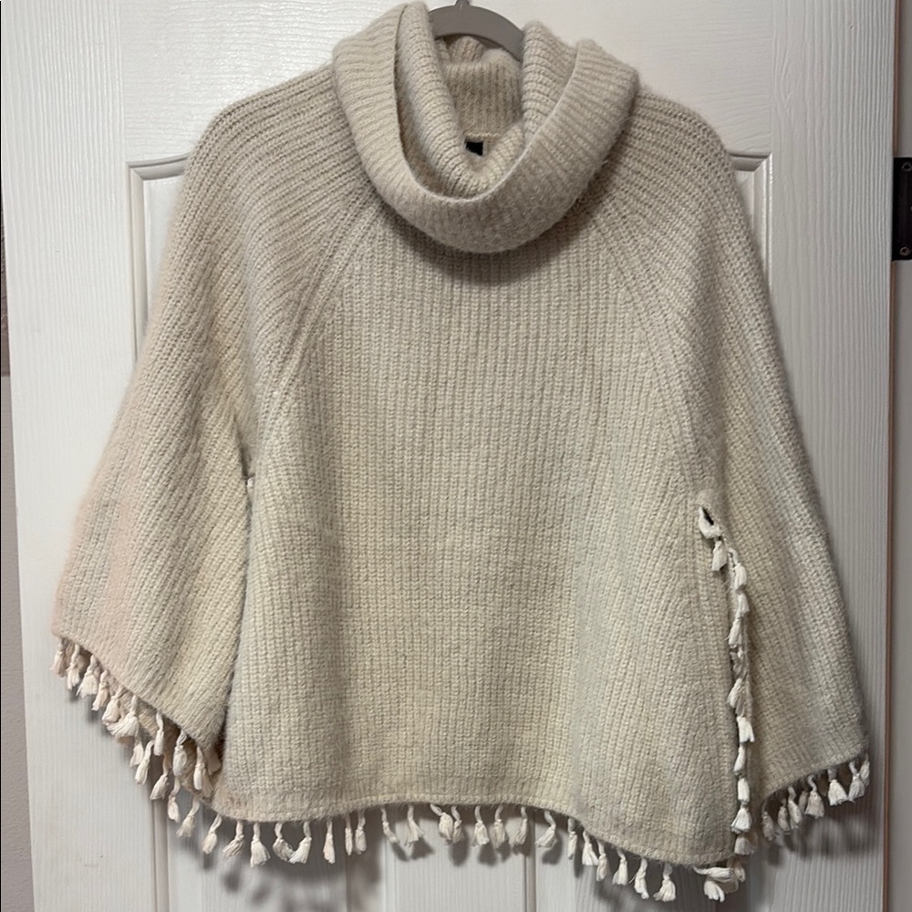 Coco + Carmen Cream Cowl Neck Sweater with Tassels